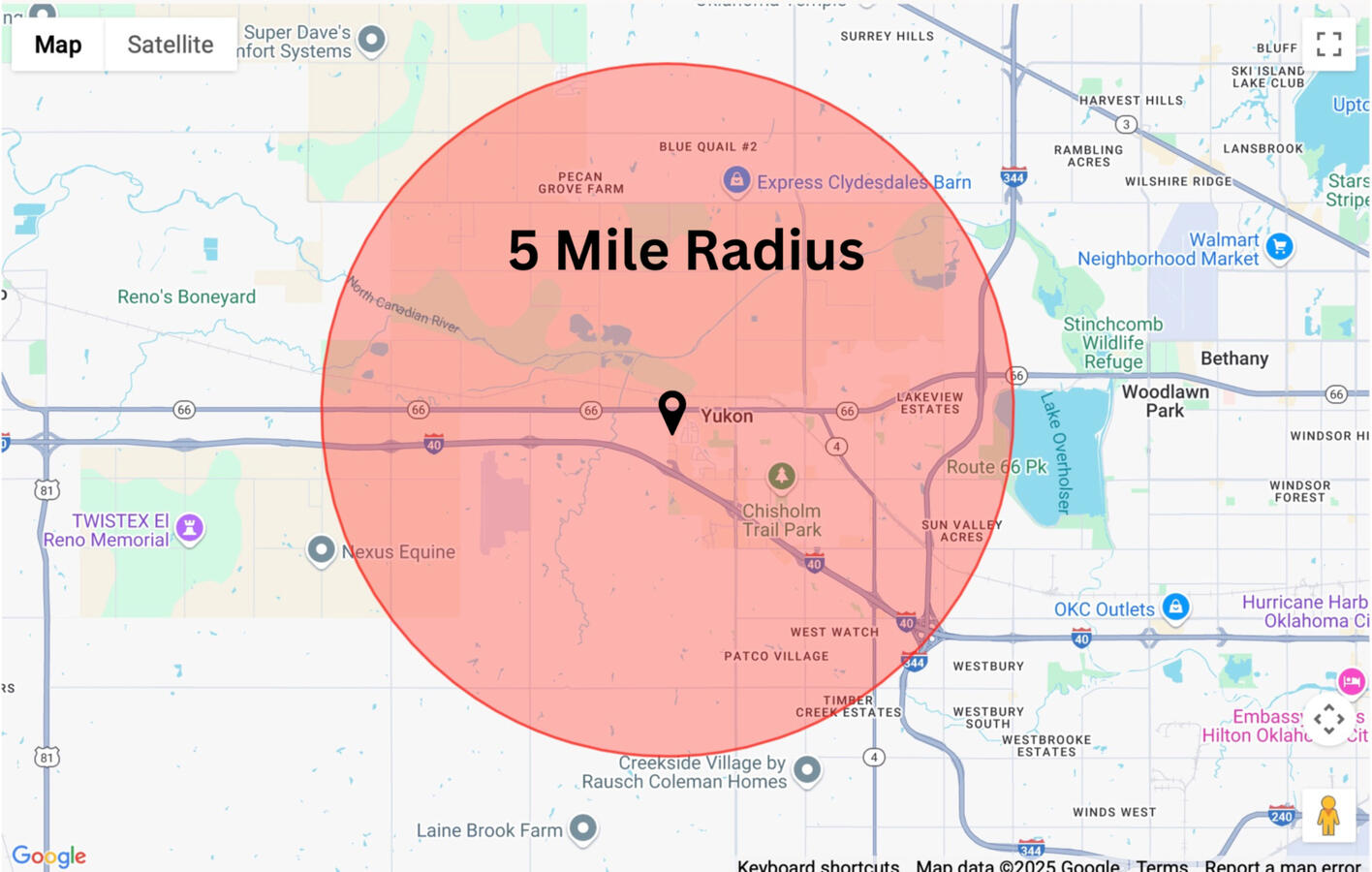 5 Mile Radius